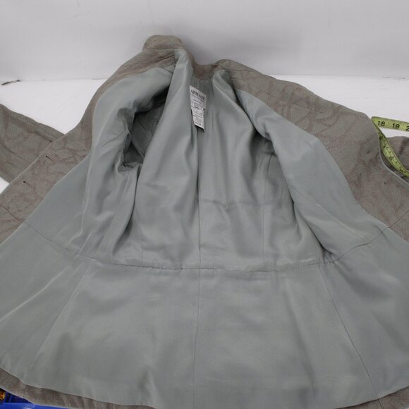 Armani Collezioni blazer womens 2 Flax linen blend 3 button textured geometric - Picture 15 of 16